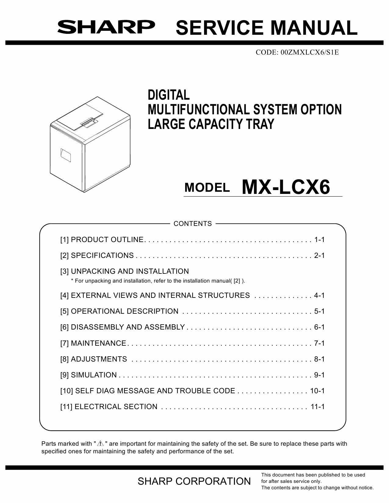 SHARP MX LCX6 Service Manual-1